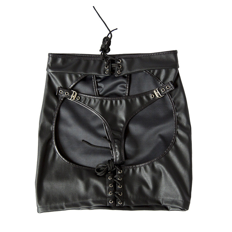 Image of sm femdom sex products buttocks short skirts european and american sexy women patent leather sex temptation underwear manufacturers spot wholesale